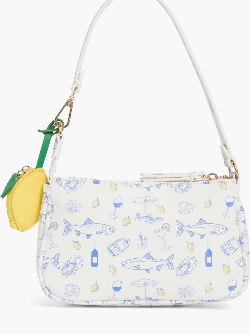 Aldo sardine and lemon shoulder bag with lemon pouch - Picture 3 of 6